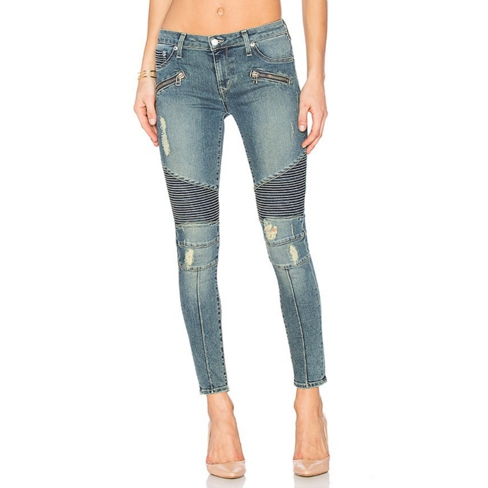 REVOLVE Lovers & Friends Aaron Skinny Moto Jeans